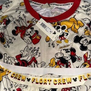 Disney Mickey Mouse Men's Float Crew Pajama Set - Red, Yellow, Black